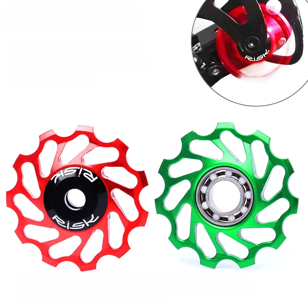 AliExpress RISK 11T MTB Bicycle Rear Derailleur Jockey Wheel  Ceramic Bearing Pulley AL7075 CNC Road Bike Guide Roller Idler 4mm 5mm 6mm