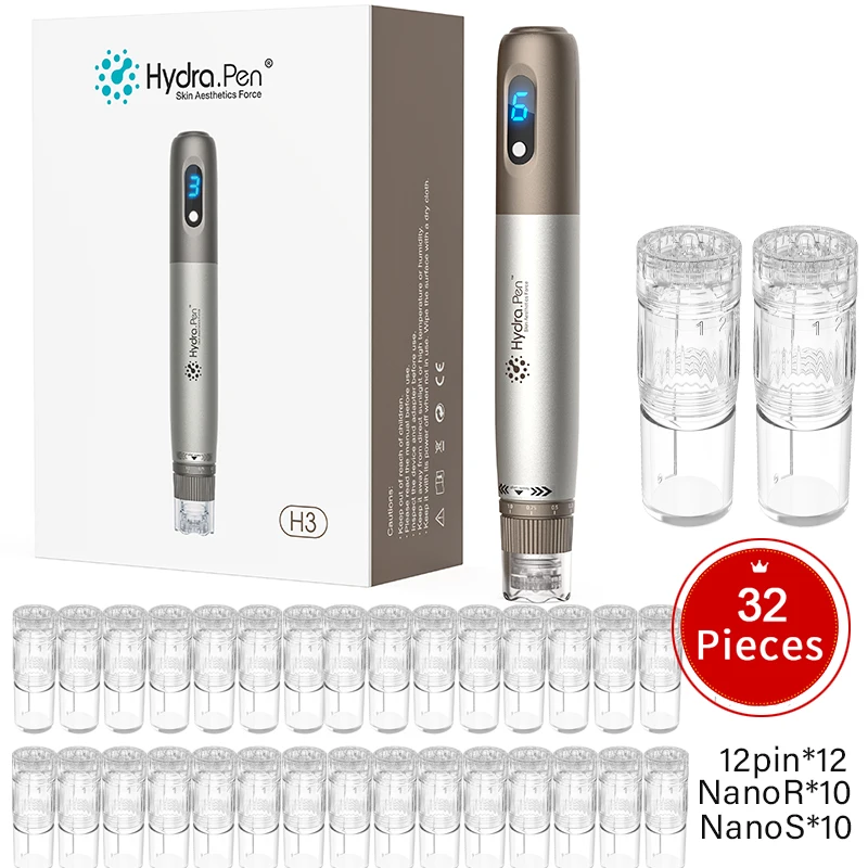 Dr. pen H3 Hydra.pen H3 Microneedle Cartridges With 32 Pieces Cartridge Nano Adjustable Hydra Needle Skin Care Derma Pen