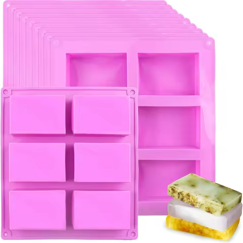 6-grid rectangular square cake silicone baking mold, handmade soap mold, DIY ice cream plate, jelly cake, candy chocolate mold