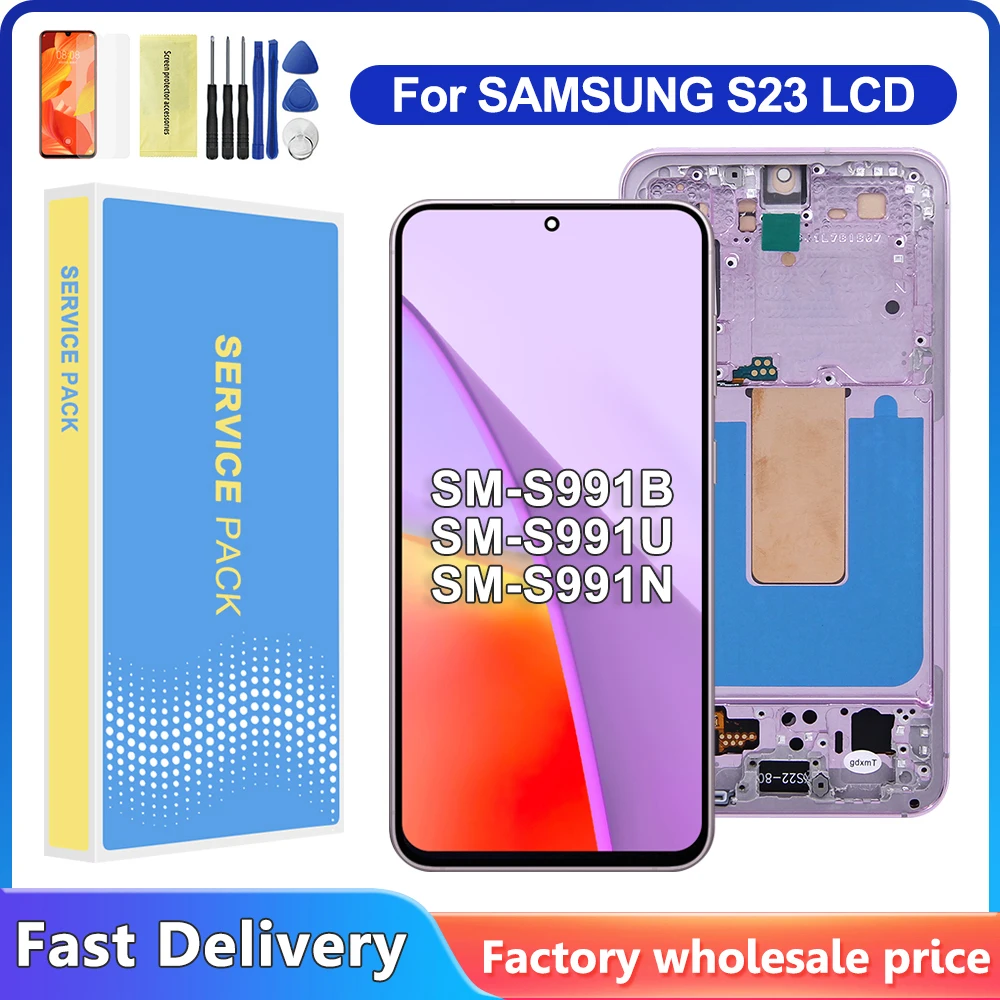 

S23 TFT Quality Screen For Samsung S23 5G LCD S911 S911B S911U Display Touch Screen with Frame Digitizer Assembly