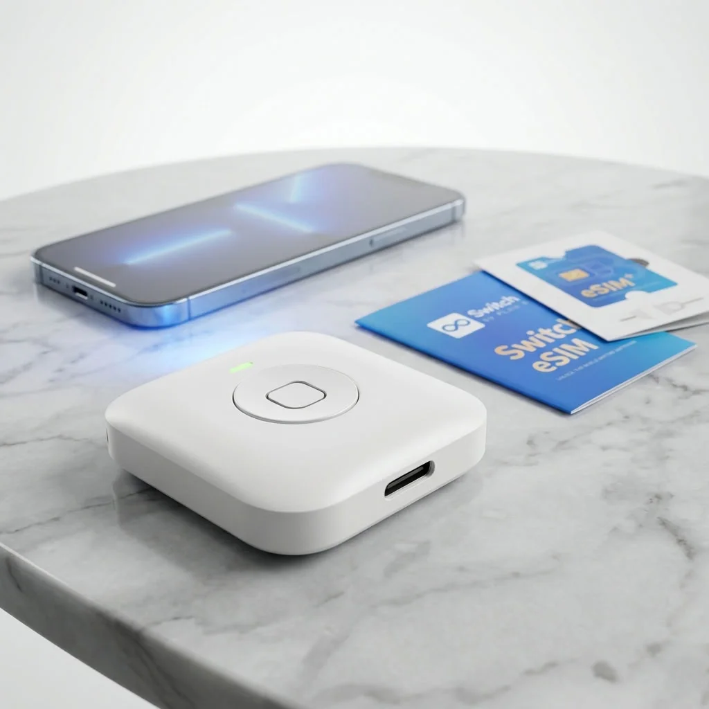 Switch Max ESIM Adapter + Bluetooth Card Reader Bundle — Load ESIMs Without a Phone (iPhone & Android)