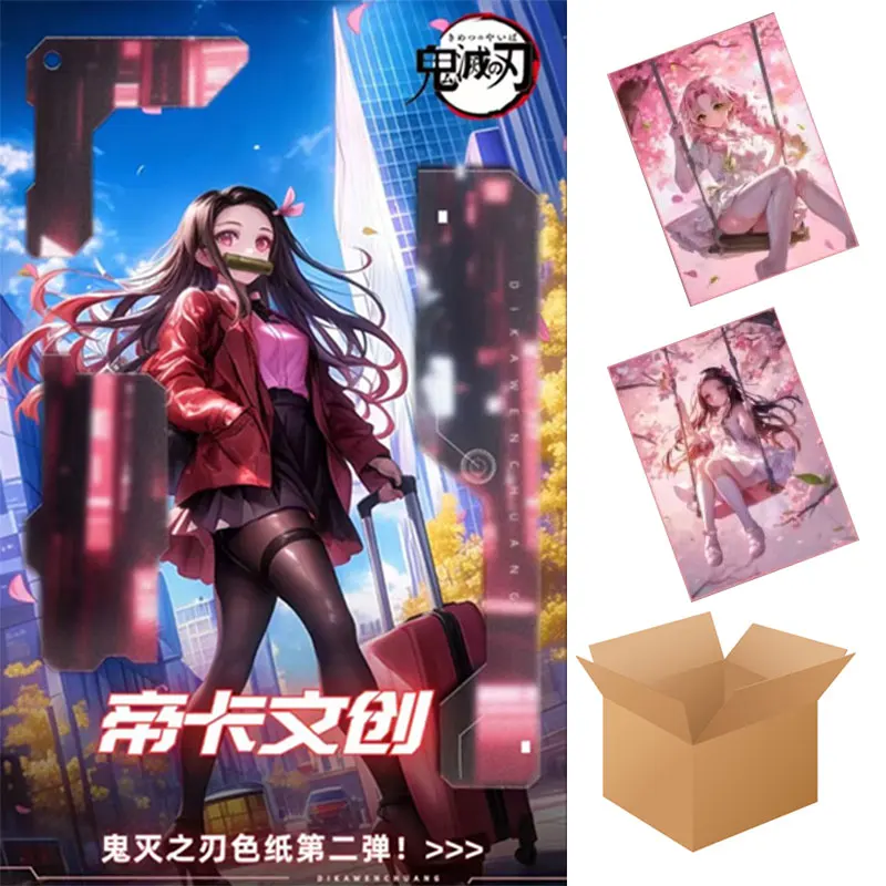 Demon Slayer Cards Booster Box Collection Tika Creative Color Paper Series Wave2 Wholesale 1Case Playing Anime Cards