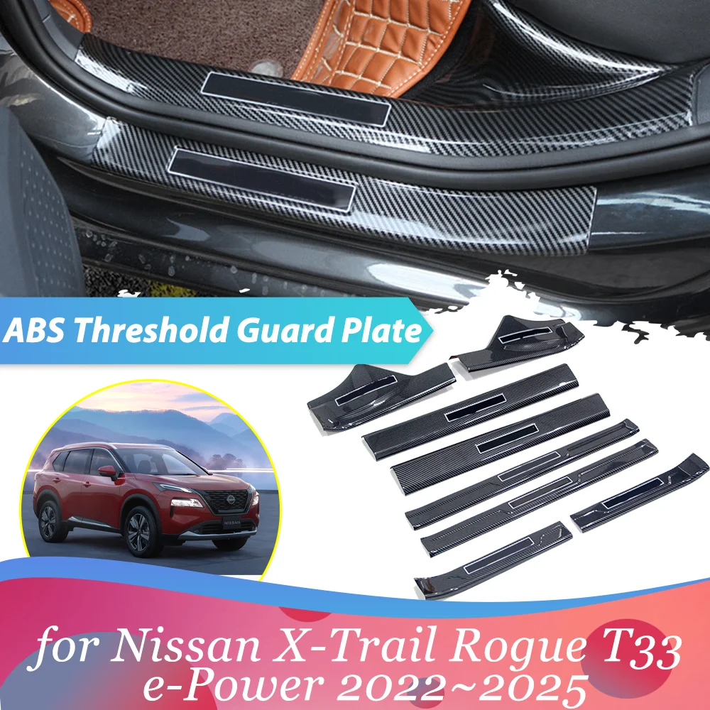 ABS Welcome Pedal for Nissan X-Trail Rogue T33 e-Power 2022~2025 Door Sill Scuff Threshold Guard Plate Anti-scratch Accessories