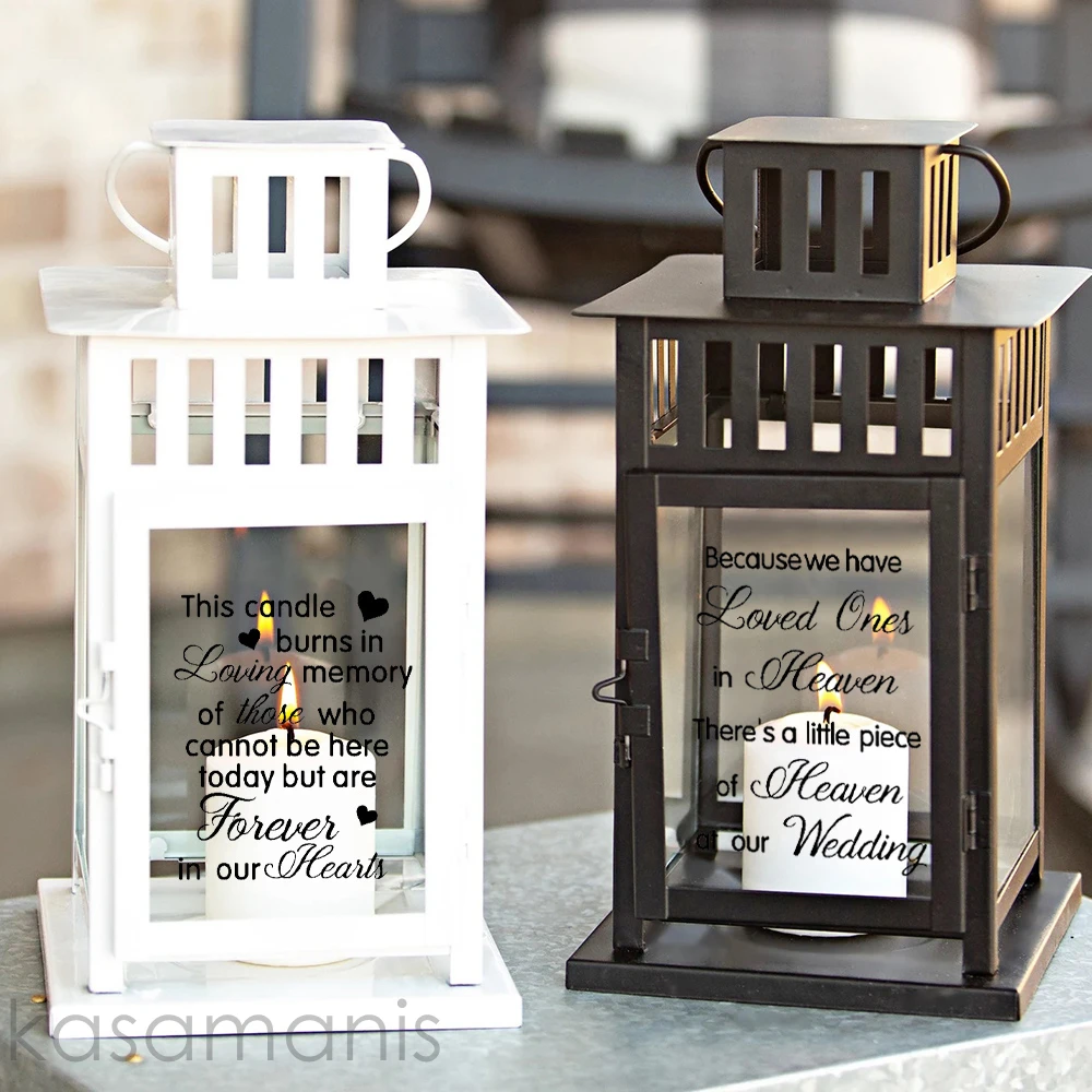 Wedding Memorial Lantern Vinyl Sticker Wedding Venue Decoration Because we have Loved Ones in Heaven Quote Decals Decor