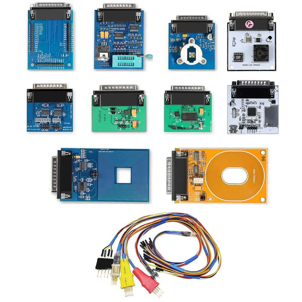 2024 Iprog Pro Full V89 con 7/11 adaptadores compatible con Eeprom IMMO/KM/Radio/Airbag reinicio tablero IPROG + herramienta de programación de