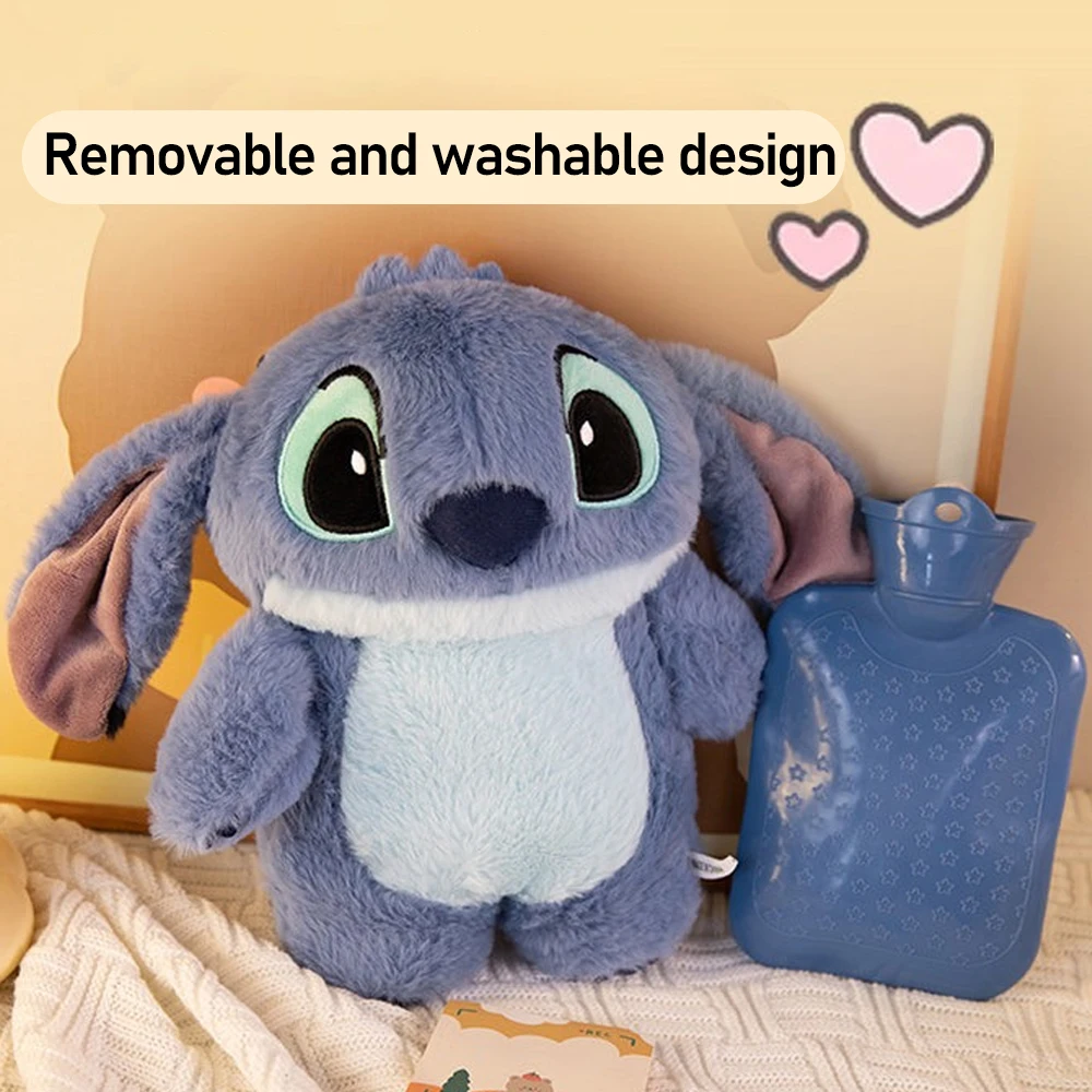 Stitch Angel Lotso Plush Hand Warm Bottle Hot Water Bottles Kawaii Soft Winter Portable Warm Hand Bag Anime Toys Christmas Gift