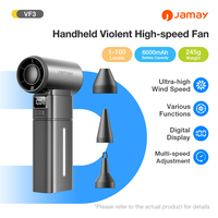 245g Mini Violent Fan 5Wind Speeds Adjustment Lighting USB Rechargeable Blower Mini Turbo Jet Blower Turbo Fan Can Be Power bank