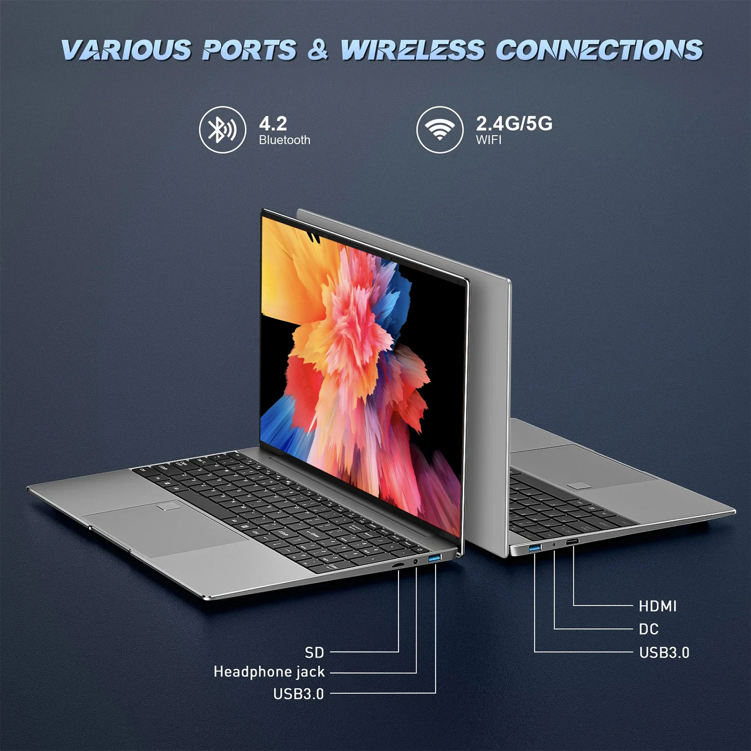 15.6 Inch Laptop 32GB Ram 2TB SSD Windows 11 Notebook Pc Gamer N95 Office Computer with Backlit Fingerprint Wifi Camera