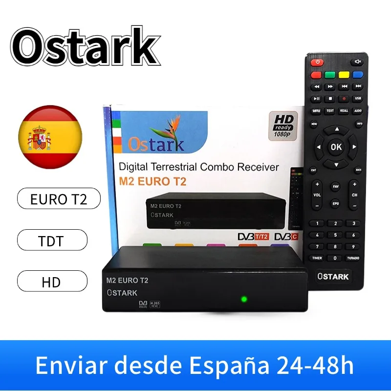 DVB T2 Ostark  TDT TDT2 LCN DTT M2 EURO T2 Receptor digital terrestre TDT TDT2 DVB T2 DVB C Euro T2 CE 1080P H.265 10 bits LCN