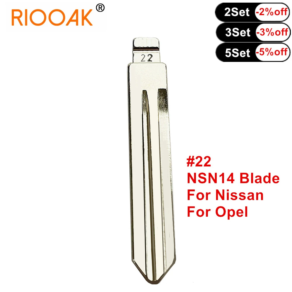 10pcs Replacement Metal Blank Uncut Flip #22 NSN14 KD Key Blade for Nissan TIIDA Renault Subaru Infiniti