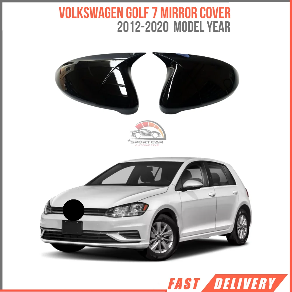 

For Mirror cover access Volkswagen Golf 7 2012-2020 glossy black piano black car shields external parts-Free Shipping