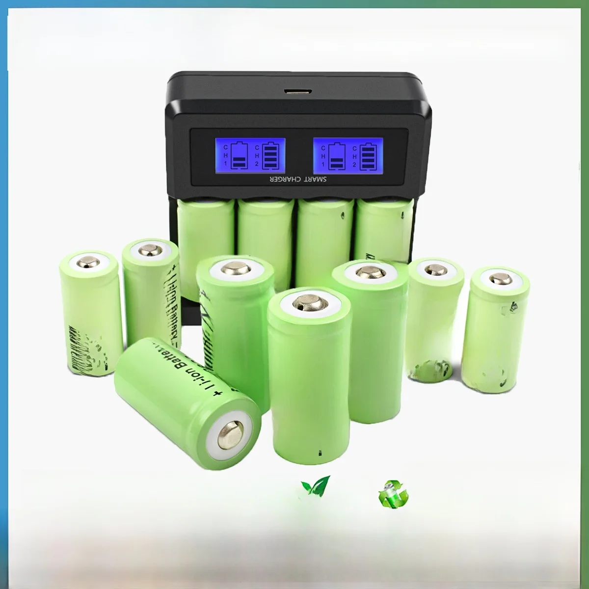 Bonacell 16340 bateria 800mAh 3.7V akumulator CR123A bateria do latarki kamery bezpieczeństwa bateria z ładowarką LCD — zdjęcie produktu 7