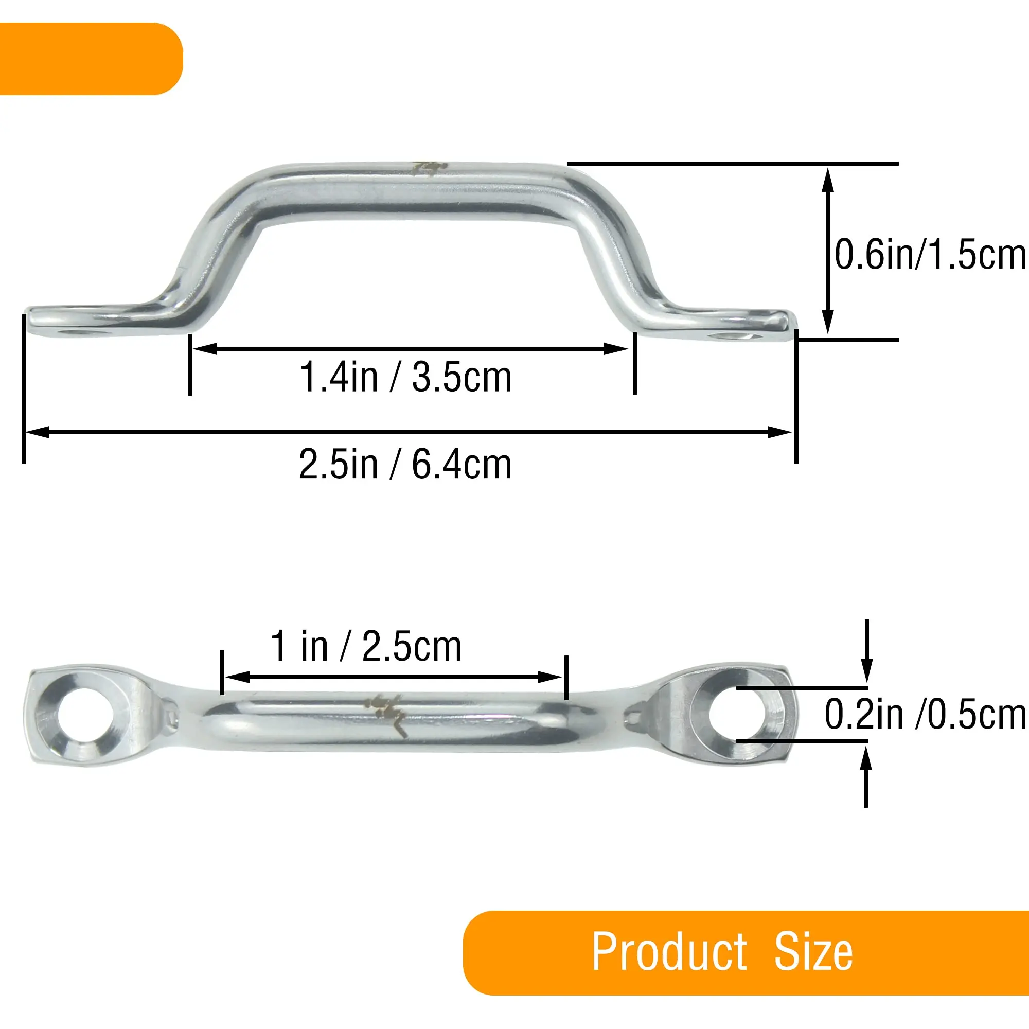 Bimini Top Strap Pad Eye Footman Loop - Heavy Duty 316 Stainless Steel for Boat, Kayak, Buggy, Tarps, Canopies, No Screws- 4/PK