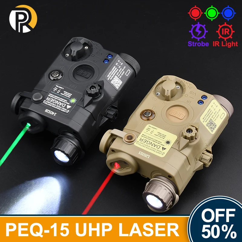 Tactical Airsoft UHP AN PEQ-15 LA5C Red Dot Green Blue +IR Version Pointer Weapon Scout LED Light Fit 20MM Rail Hunting Laser