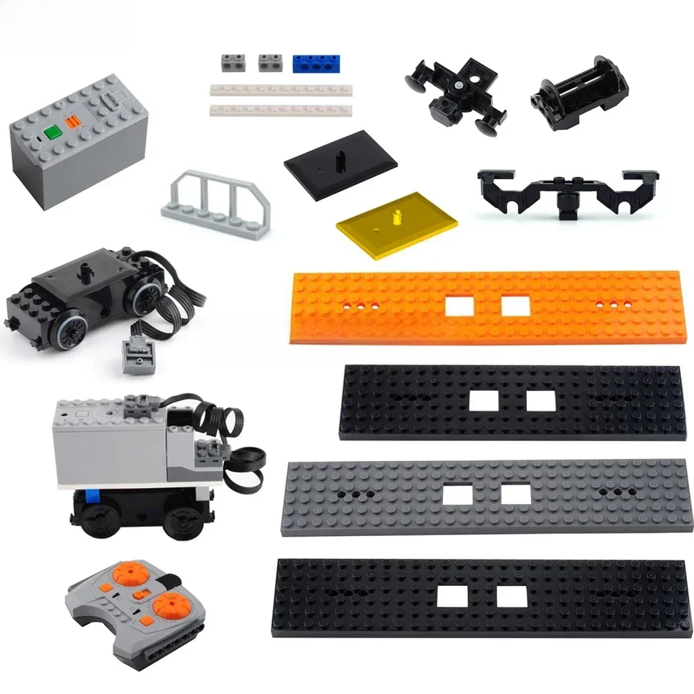 Pièces techniques moteur de Train 88002 MOC Pack fonctions d'alimentation boîte de batterie pistes plaque de Base supérieure pour Legoeds EV3 91994 74784 2871
