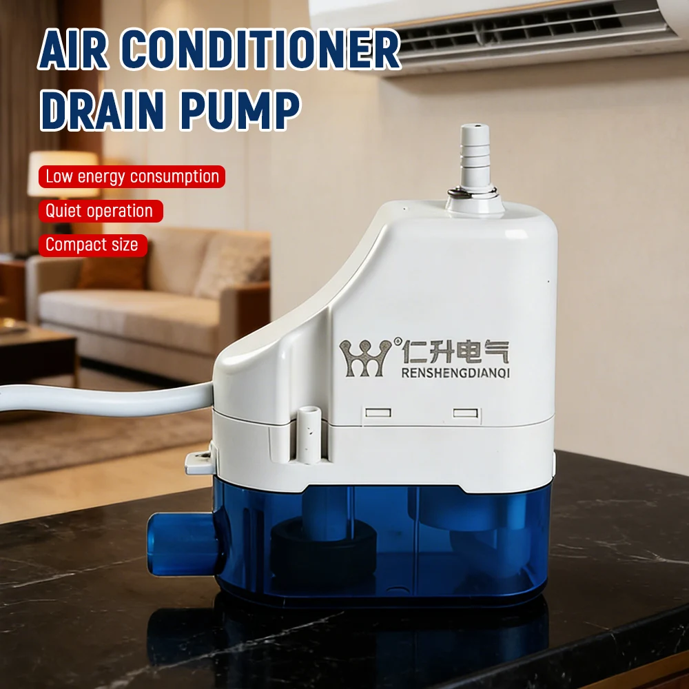 

Automatic Ultra-quiet Condensate Pump 100‑230V 24L/H RS-24C Portable Condensate Lift Pumps 1-3P On-hook Air Conditioner Drainage