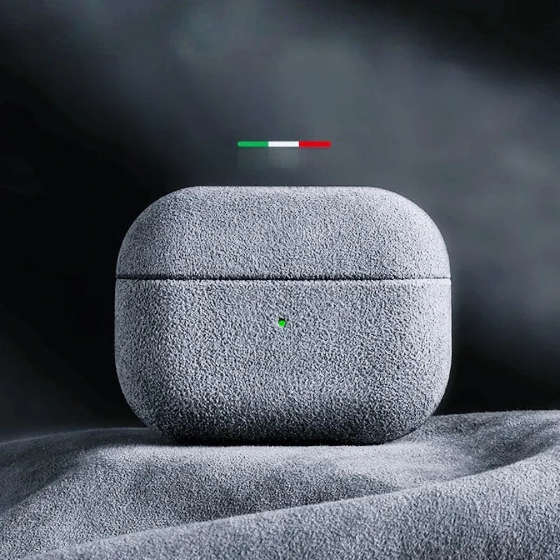 Włoskie etui ze skóry zamszowej do AirPods Pro 3, AirPods Pro 2, AirPods 5, 4, 3 – luksusowe etui z ekologicznej skóry, zapewniające pełną ochronę. — 2