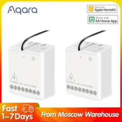 Original aqara relé módulo de controle bidirecional zigbee controlador de interruptor de relé sem fio 2 canais trabalho com xiaomi casa homek app