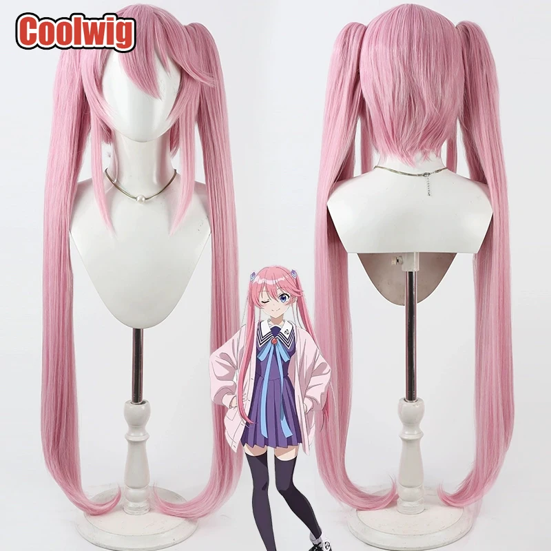 Coolwig Synthetic Hair Ouka Shiunji Cosplay Wigs The Shiunji Family Children Ouka Shiunji 80cm Pink Ponytail Wig Heat Resistant