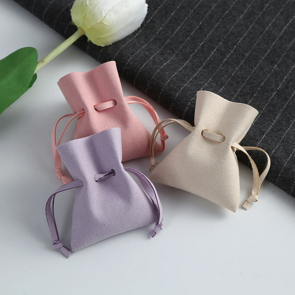 

5Pcs Microfiber Pouch Jewelry Packaging Envelope Fungus Flap Organizer Bag Rings Earrings Pendant Bracelet Gift Package