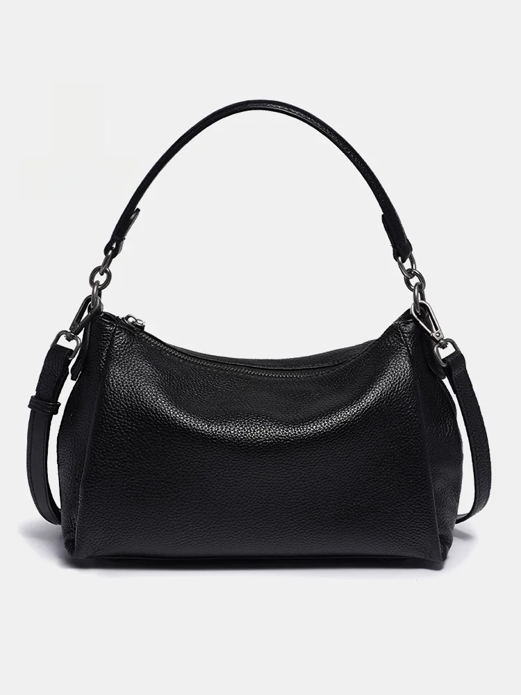 Zency damska miękka torba z prawdziwej skóry torby na ramię wysokiej jakości pojemna torebka czarna Khaki beżowa Crossbody z dwoma paskami Bolsa — zdjęcie 2