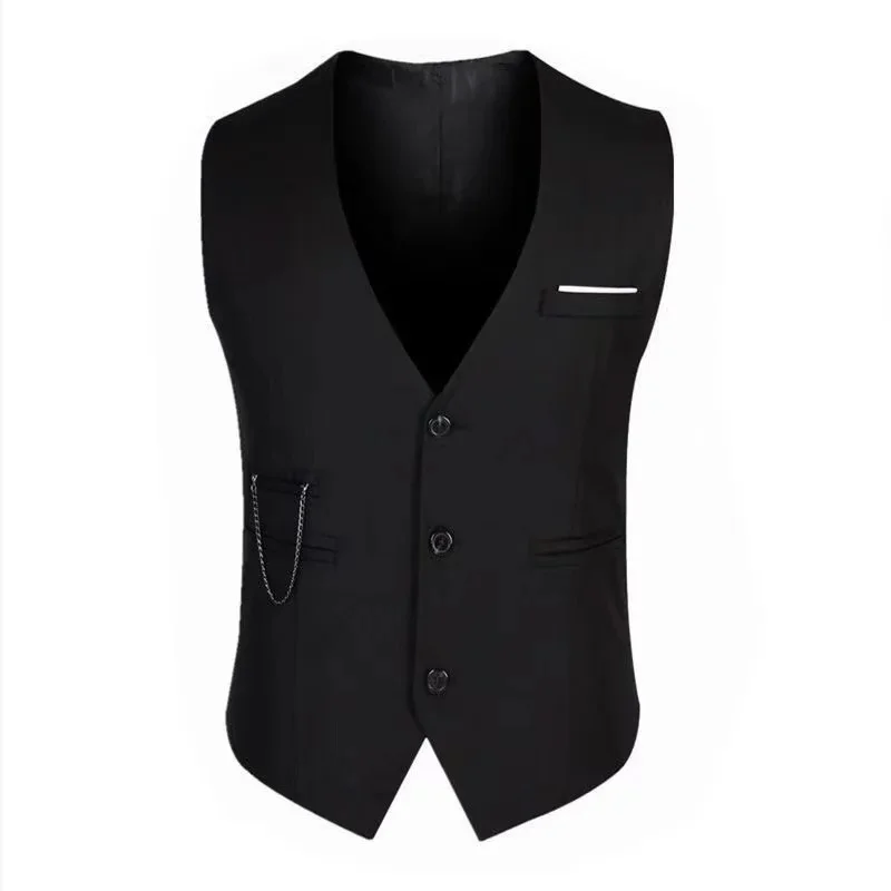 7XL Wysokiej jakości kamizelki dla mężczyzn Slim Fit Męska kamizelka garniturowa Męska kamizelka Gilet Homme Casualowa bezrękawnikowa formalna kurtka biznesowa — zdjęcie 2