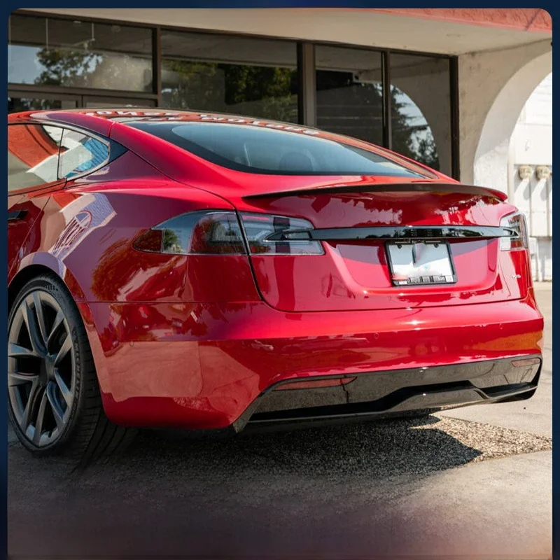 Becquet de Coffre Arrière de Voiture en Fibre de Carbone Noire Brillante, Accessoire de Remplacement pour Modèle S Berline 2012-2023