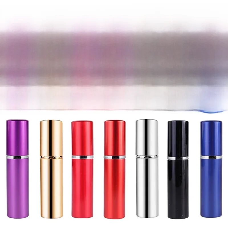 Bouteille de parfum rechargeable en aluminium de 5ML, avec atomiseur, étui de parfum vide Portable, vaporisateur de voyage, 5/10 pièces