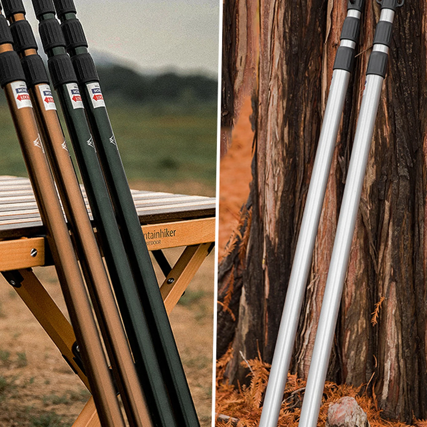 텔레스코픽 타프 폴, 조정 가능한 텐트 폴, 알루미늄 합금 텐트 로드, 경량 로드, 캠핑 차양 쉘터 캐노피 액세서리 키트