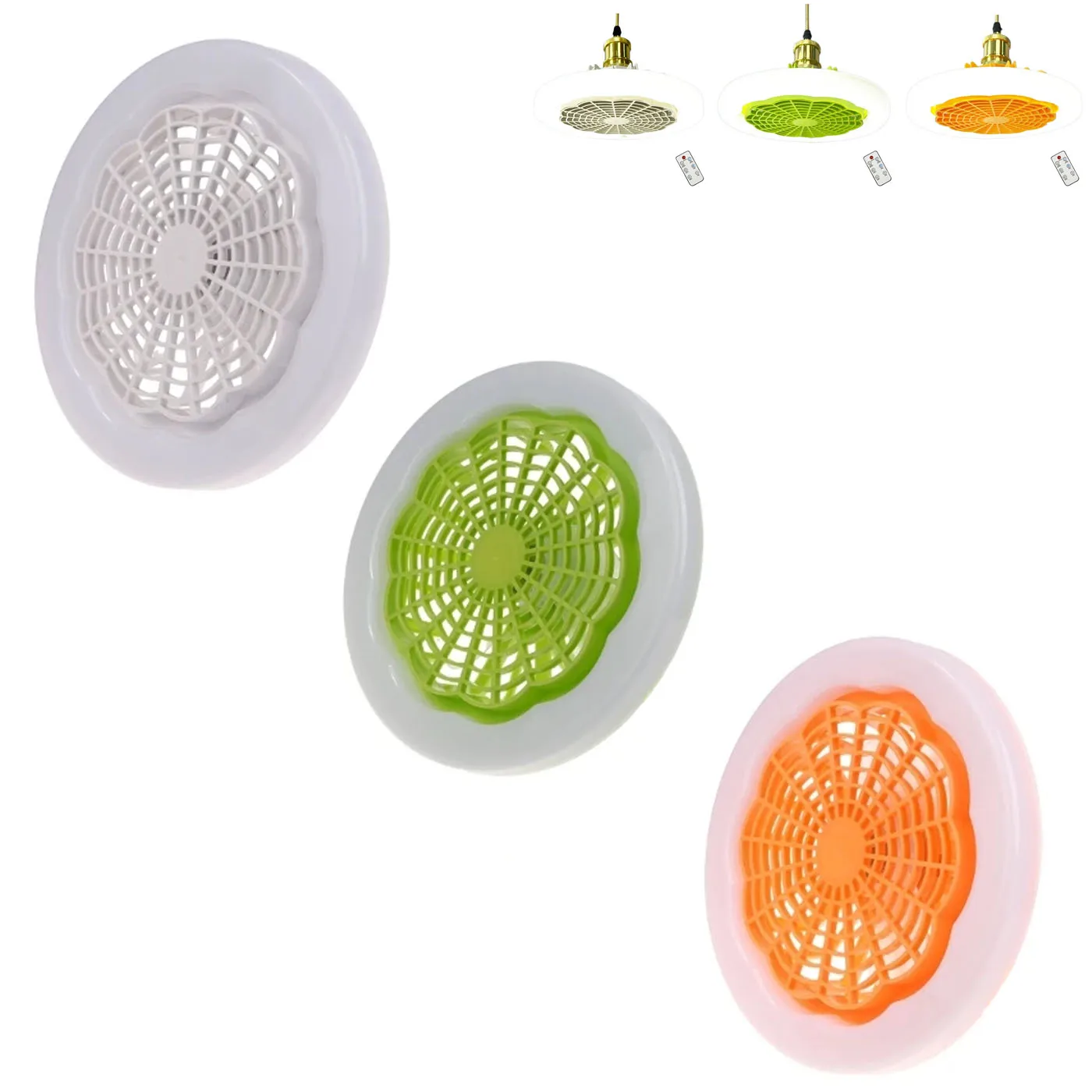 Lâmpada Com Ventilador Luz De Teto Com Controle Ultra Silencioso Led 30w