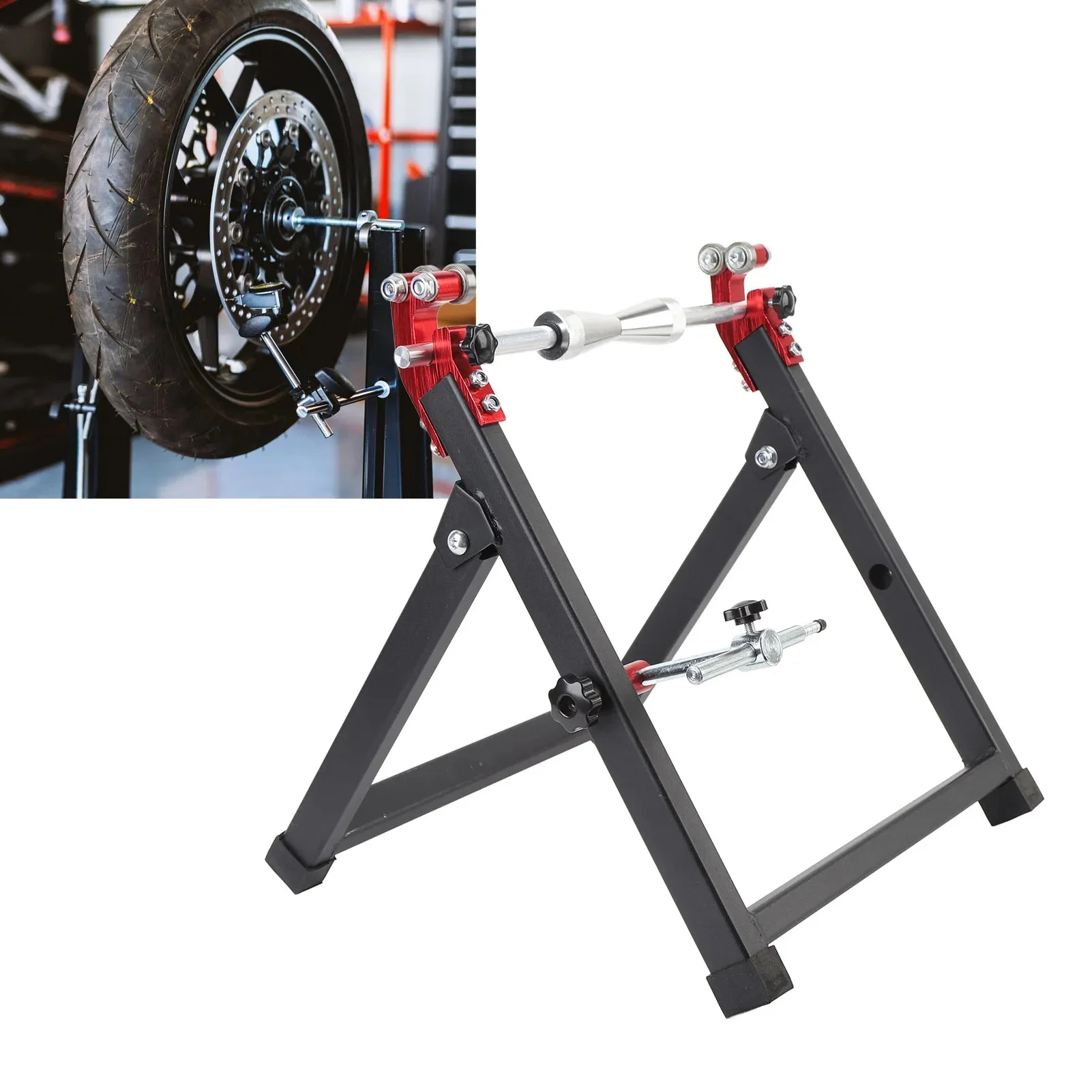 AliExpress YOSOO Motorcycle Wheel Balancer Truing Stand Foldable Portable Adjustable Centering Cones Rim Tire Balancer for Sport Dirt Bike