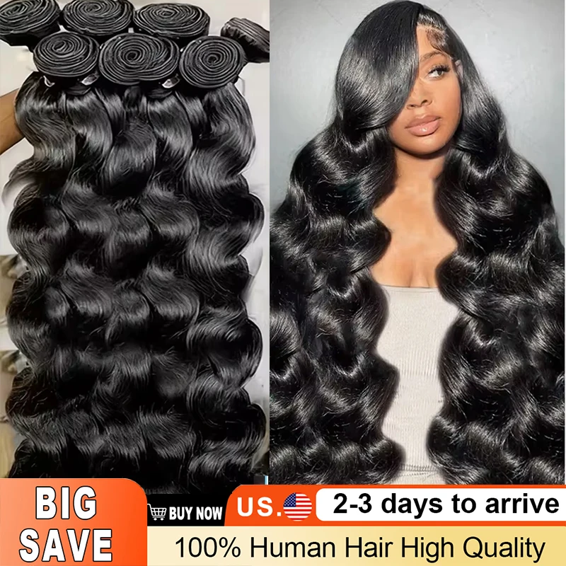

16A Body Wave Raw Human Hair Bundles 30 Inch 100% Unprocessed Brazilian Human Hair 1/3/4 Pcs Weave Wavy Virgin Hair Extensions