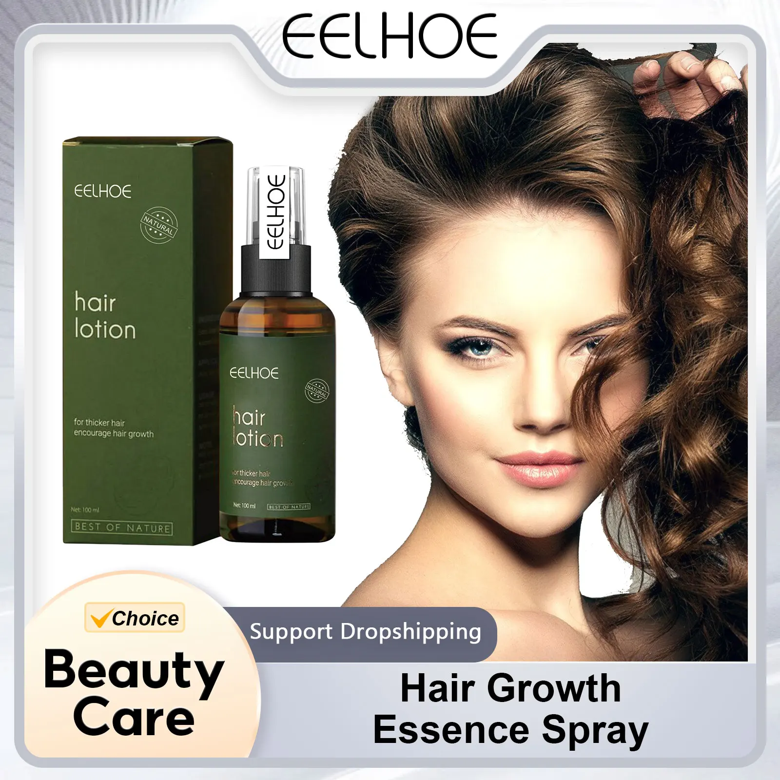 

EELHOE Hair Growth Essence Spray Nourishing Hair Root Strengthening Scalp Treatment Anti Alopecia Thickening Smoothing Hair Care