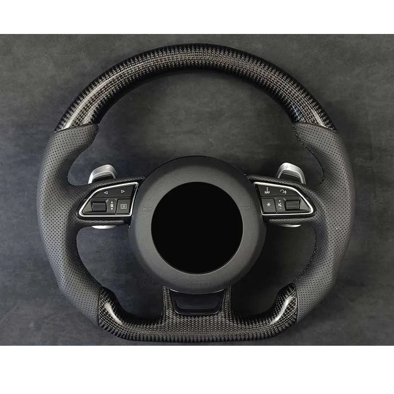 Fit for Audi A6 C7 2016 2017 2018 replacement carbon fiber or leather or Alcantara steering wheel Modification and upgrade