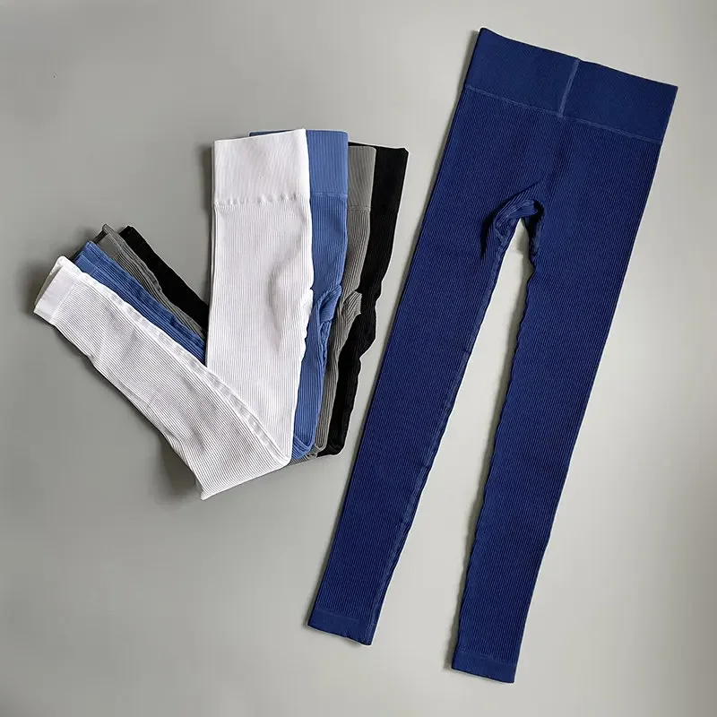 Bezszwowe damskie legginsy gimnastyczne Push Up rajstopy treningowe z wysokim stanem legginsy do fitnessu spodnie pełnej długości odzież sportowa spodnie do jogi — zdjęcie 2