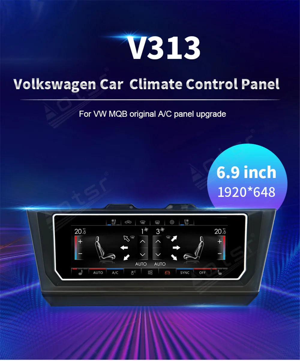 Linux QLED IPS Touch Screen AC Board Air Conditioning Panel For Volkswagen Series Car Stereo multimedia Auto player Accessories