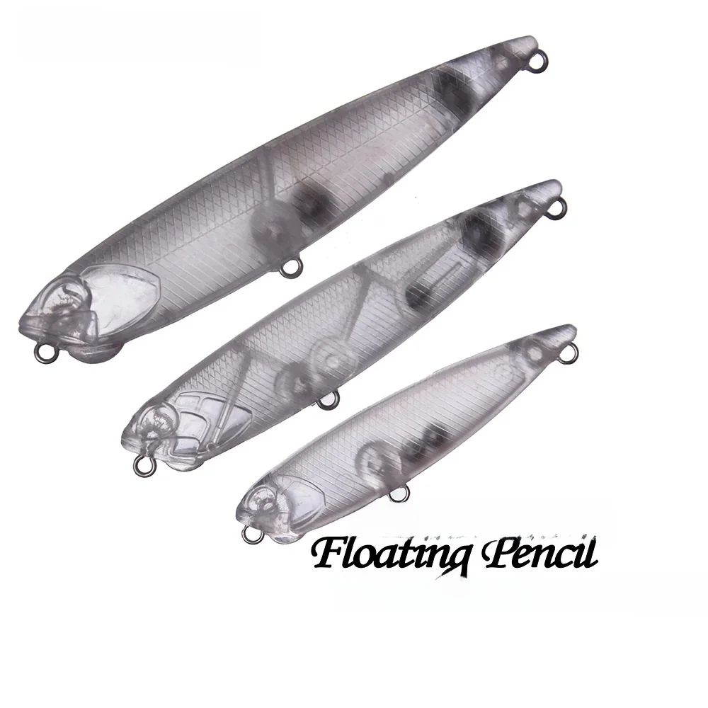 Chan'sHuang 20 pièces appâts vierges non peints 65MM/85MM/10MM crayon flottant marche bricolage à la main artificiel leurre de pêche attirail