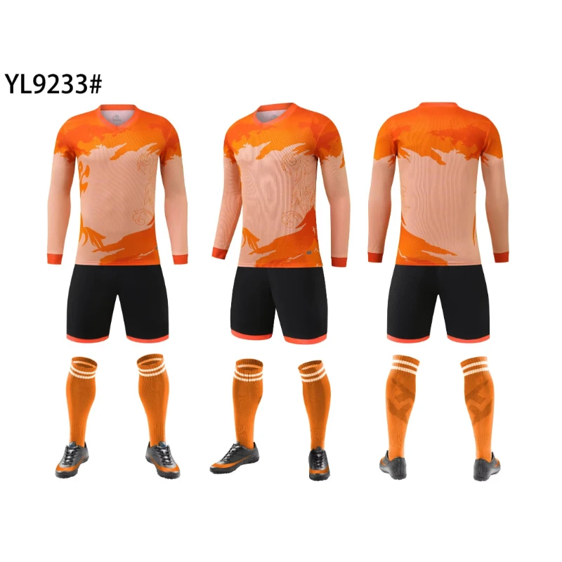 Kaleci futbol forması takım elbise çocuklar yetişkinler için kişiselleştirilmiş özel 23-24 erkek erkek baskı uzun kollu futbol formaları eşofman