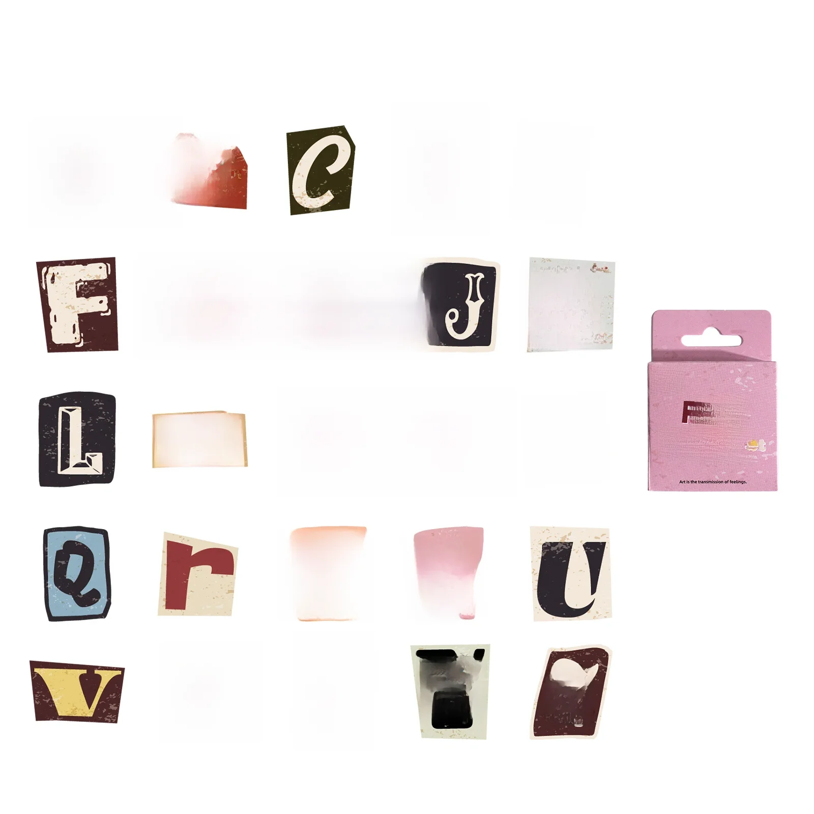 52 szt. A-Z Vintage naklejki z literami Mini pudełko samoprzylepne naklejki Diy prezent uszczelnienie dekoracyjny materiał do scrapbookingu — zdjęcie 2