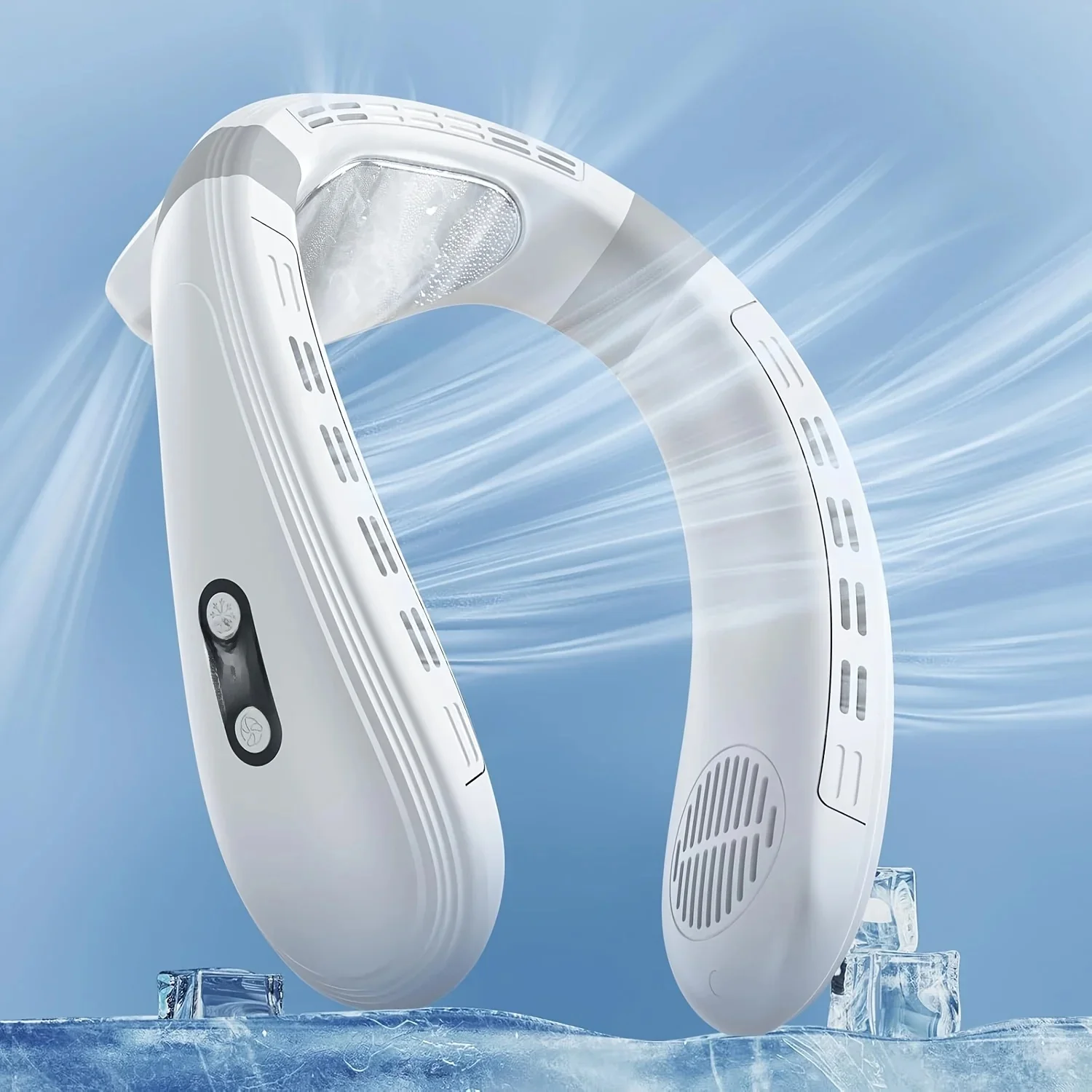 Tragbarer, flügelloser Nackenventilator mit Kühlplatte – leise, wiederaufladbare Klimaanlage mit USB-Aufladung für Reisen, Camping und Outdoor