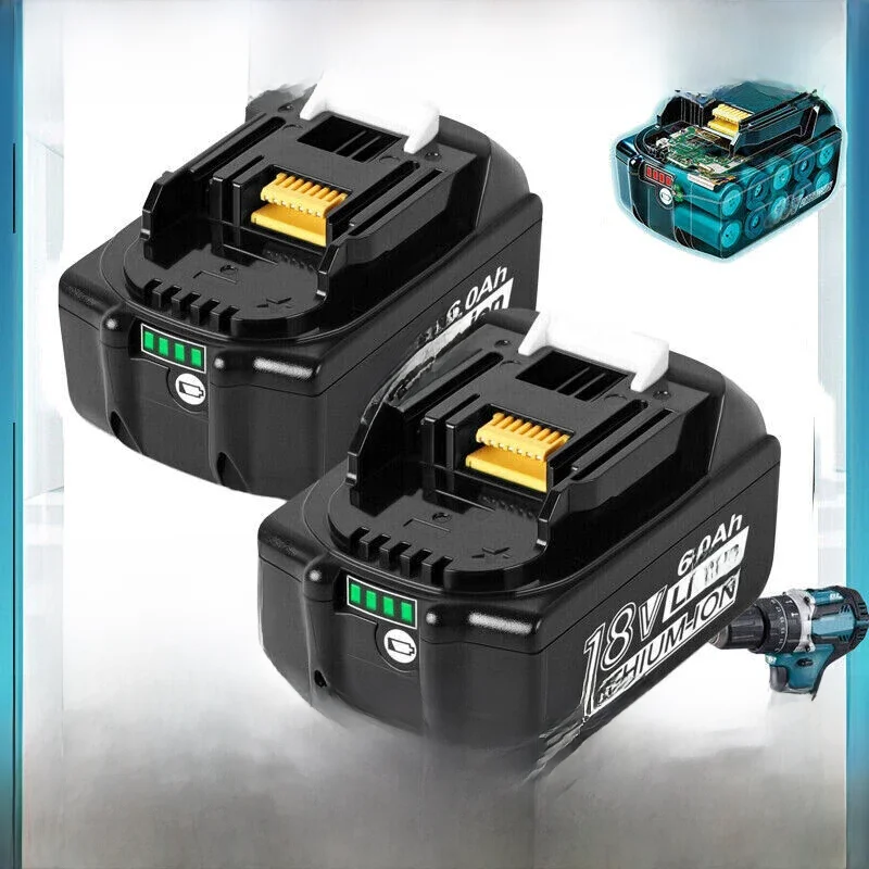 2 ~ 10 stks 18 V batterij voor Makita 18 VOLT 6.0Ah 9.0Ah LXT Lithium-ion BL1830 BL1815 BL1850 Draadloze tool Batterij LED Brandstofmeter - afbeelding 2
