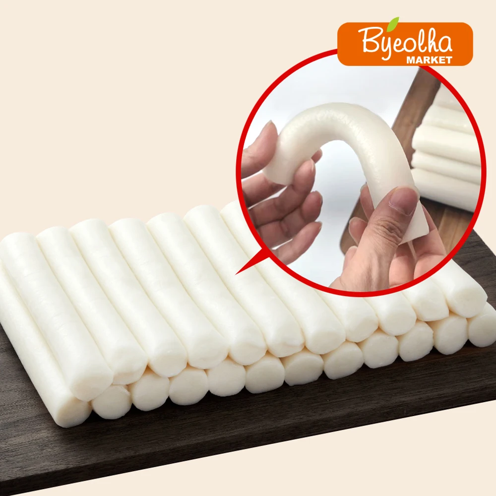 Productos alimenticios estrella recién hechos hoy arroz suave Garaetteok 2kg almacenamiento de temperatura ambiente brochetas Tteok uso comercial agua pastel de arroz tienda de aperitivos pastel de arroz pequeño snack tiras de pastel de arroz