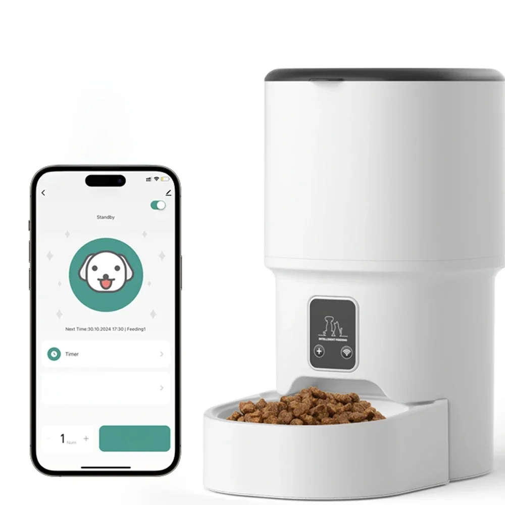 4L Tuya WiFi Smart Cat Feeder mit großer Kapazität, kann zeitgesteuerte und quantitative Fütterung eingestellt werden, geeignet für Futternäpfe für Katzen und Hunde