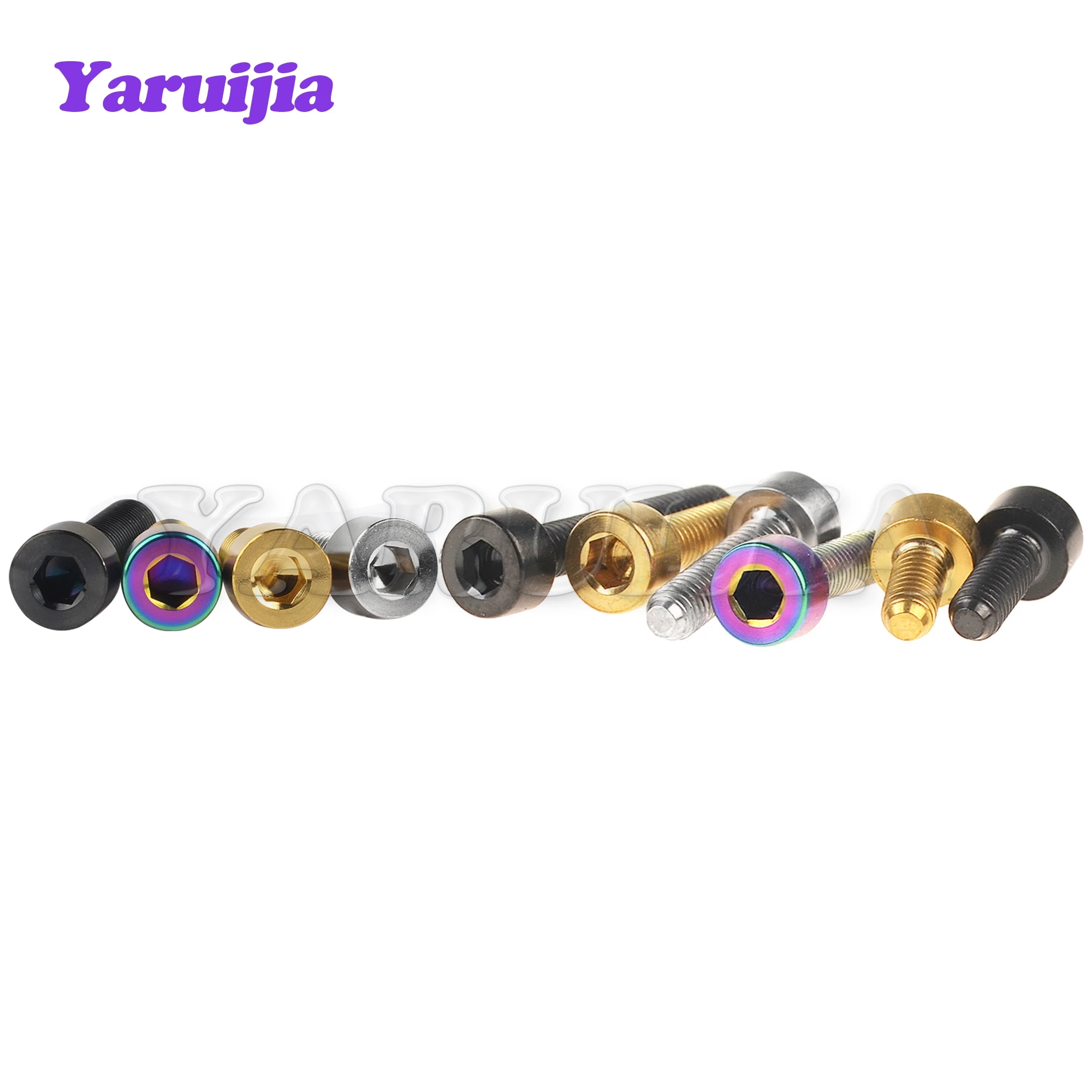 Yaruijia Titanium Bolts M7/M8x15/20/25/30/35/40/45/50/60/70mm Allen Key Head Bolt Screws for Bicycle Motorcycle Car