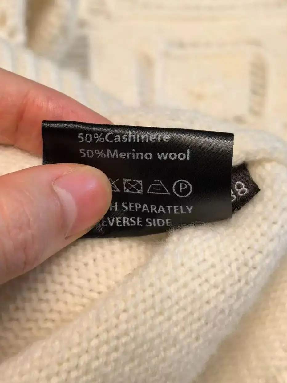 Suéter de punto de cachemira y lana jacquard 3D con cuello redondo para mujer de invierno