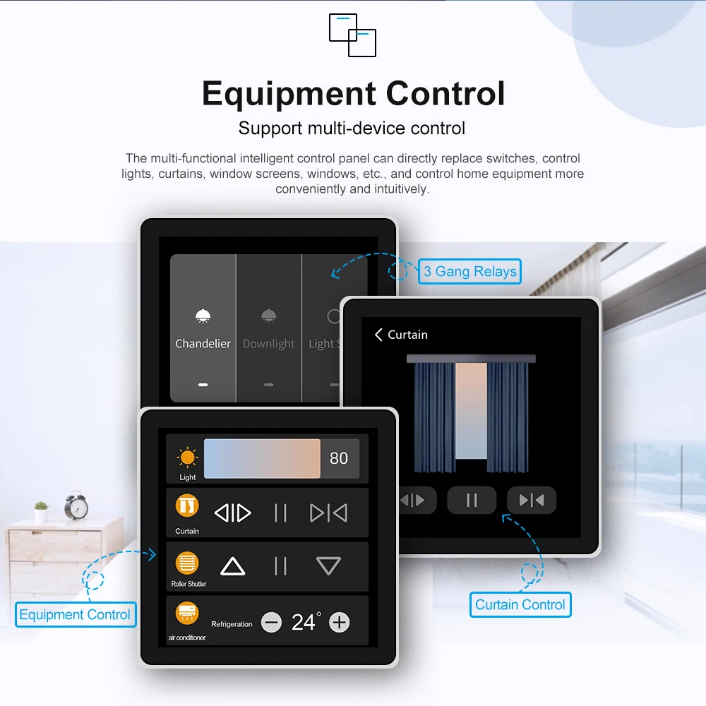 Imagem -05 - Zigbee-smart Home Tuya Painel de Controle Multifuncional Lcd Painel de Tela Sonoff Assistente de Casa Trabalhar com Alexa Google