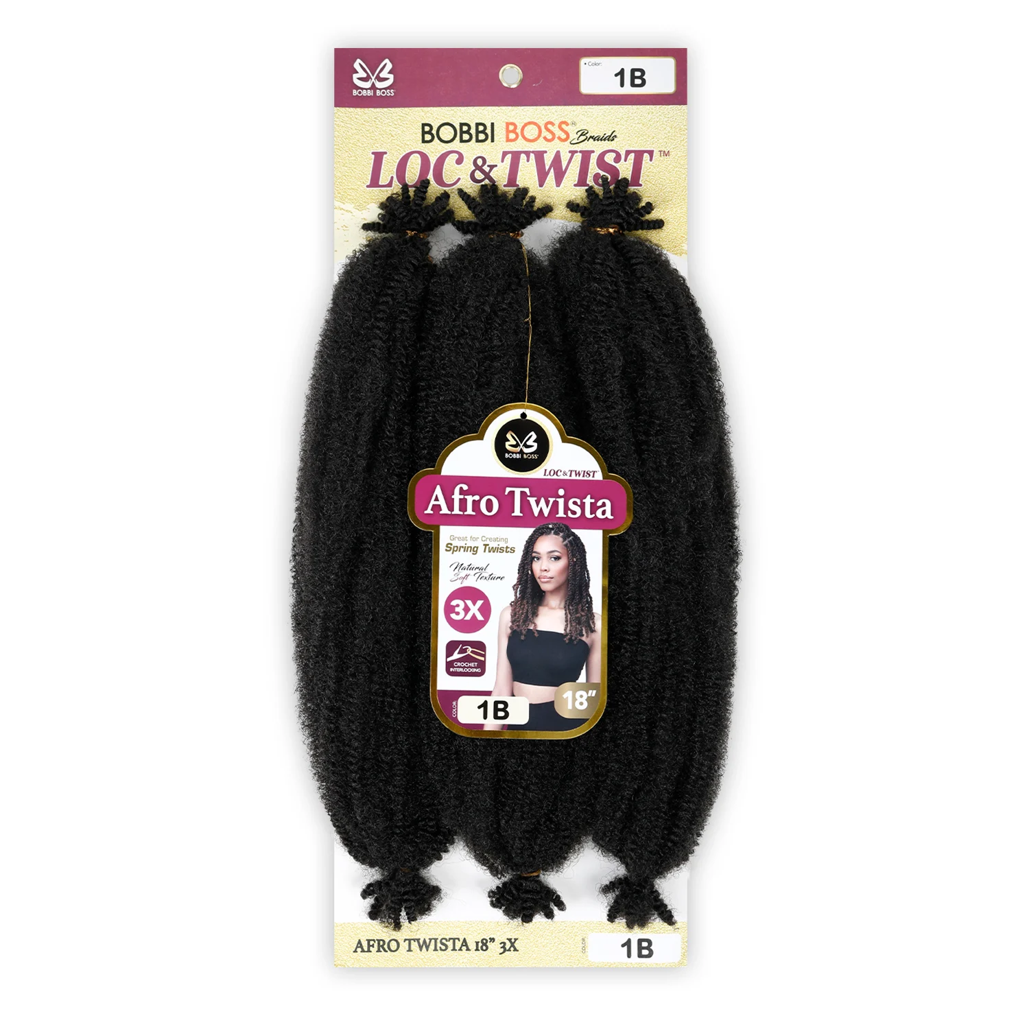 ضفائر كروشيه صناعية من بوبي بوس 3X Loc N Twist Afro Twista 18" #1