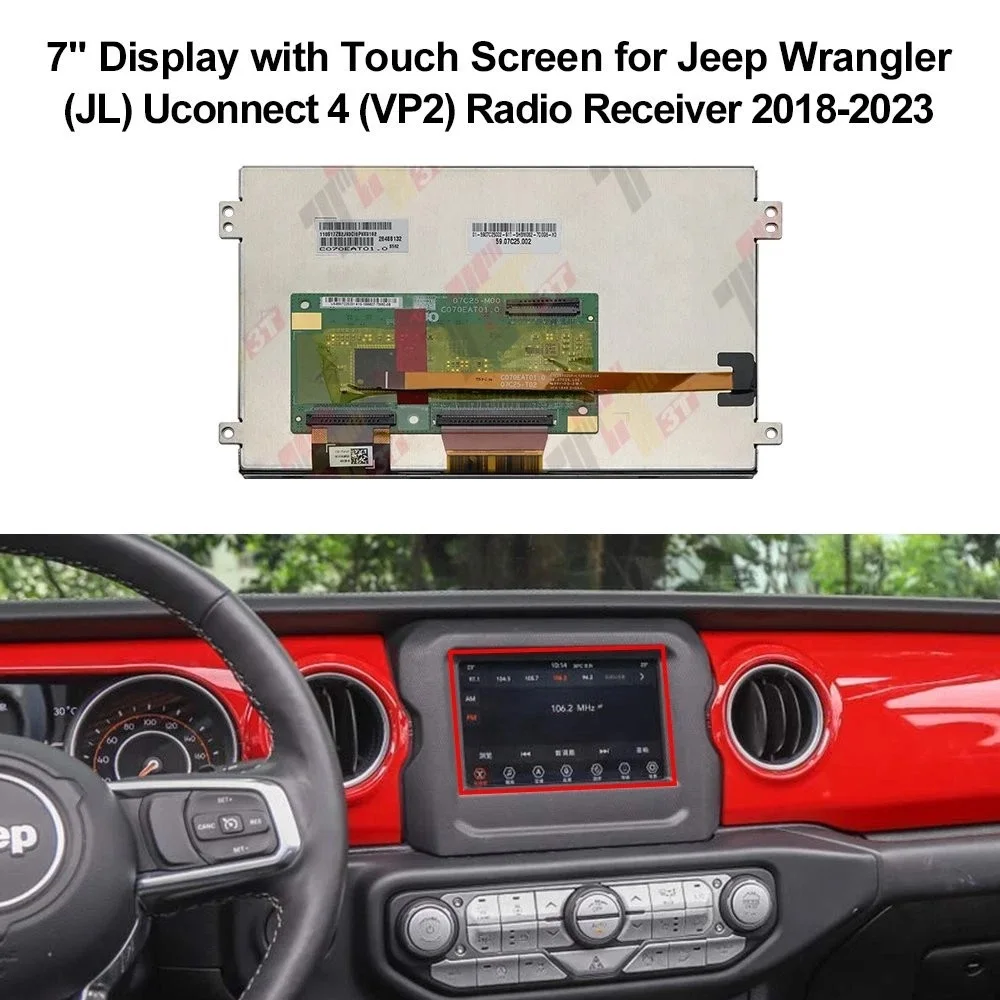 Display with Touch Screen for Jeep Chrysler Dodge Uconnect 4 VP2 Radio Receiver