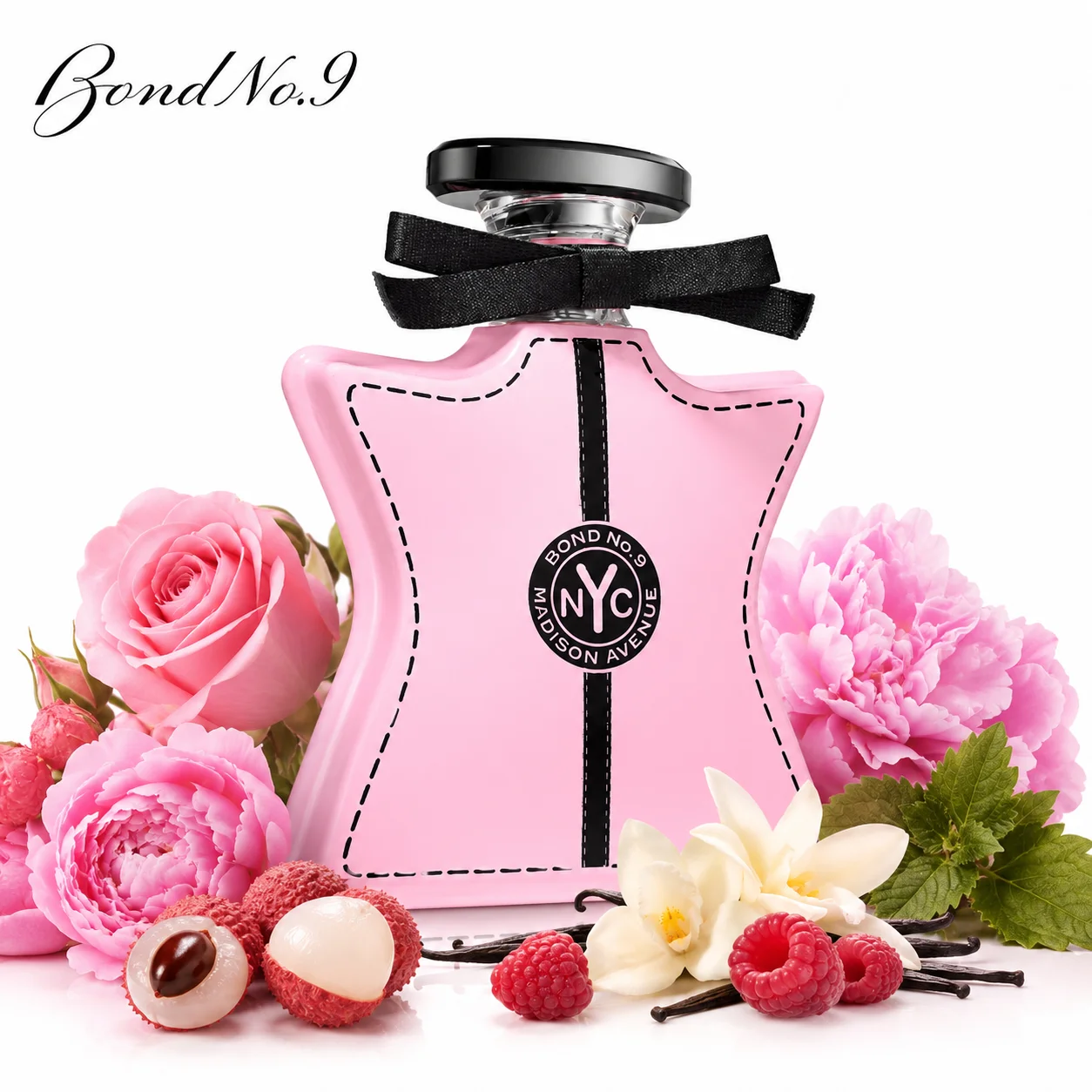 Bond No.9 Madison Avenue Eau De Parfum 100ml for Women Long Lasting Luxury Niche Perfume Spray Floral Fruity Lychee Rose Raspberry Vanilla Musk Fragrance Daily Wear Travel Gift