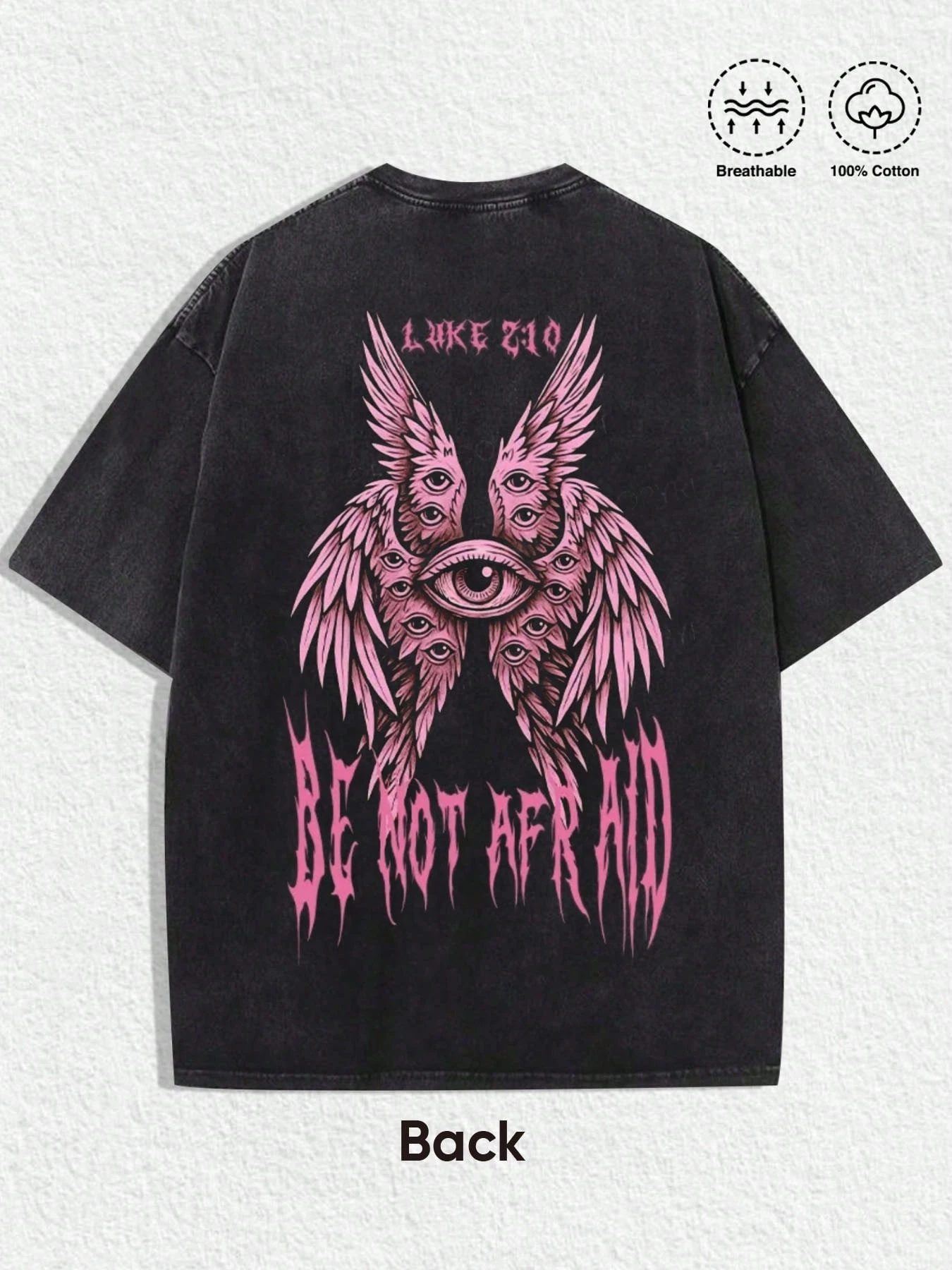 1 PCS Retro Religious-Gothic Print Black T-Shirt,Vintage Distressed Aesthetics,Regular Fit T-Shirt, Christmas Gatherings, Men's Women's Casual Everyday Top, 100% Cotton Tees Feature,Graphic Tees Men,Graphic Tees,Urban Fashion, Street Style